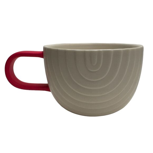 Starbucks Coffee 2018 Valentine's Mug Cup White Pink Handle Rainbow 12oz - Picture 3 of 8